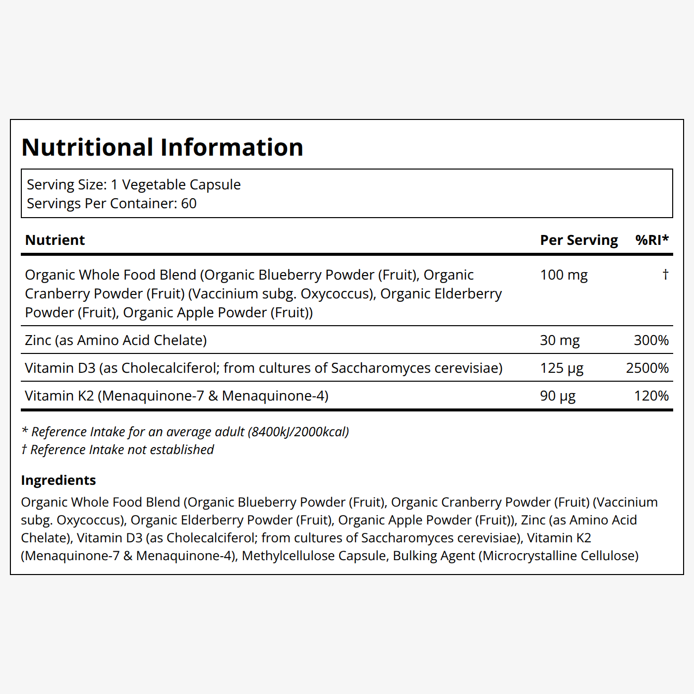 Amen Vitamin D, K2 & Zinc - Image 2