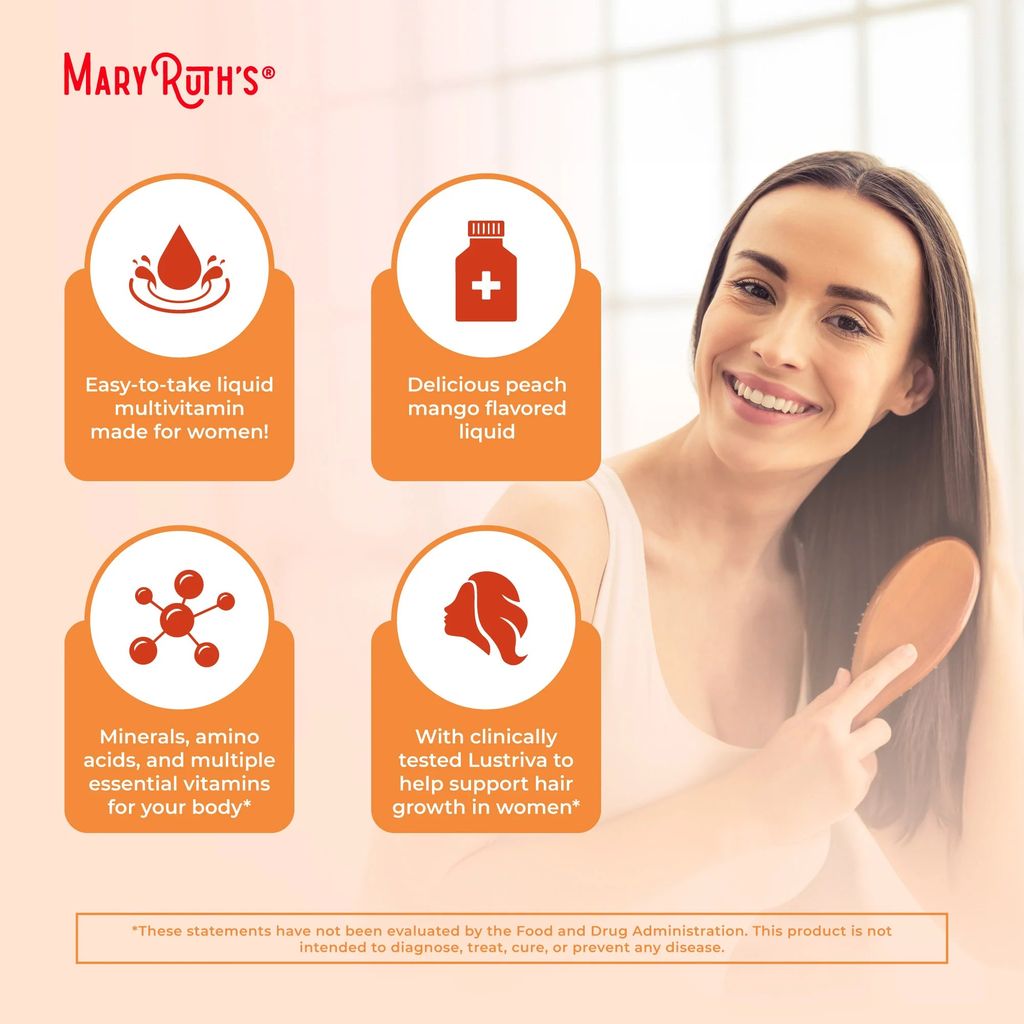 Buy 2, Get 1 Free - Liquid Morning Multivitamin + Hair Growth - Peach Mango - Image 8