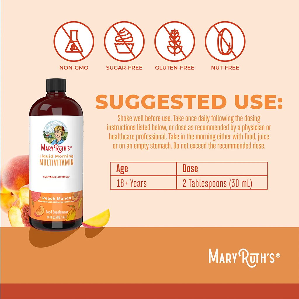 Liquid Morning Multivitamin + Hair Growth - Peach Mango - Image 6